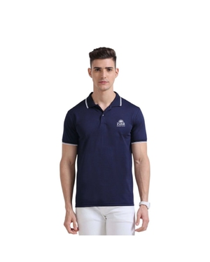 Greys&Blues PrimoKnit Polo Tshirt- Navy Blue with White Tipping